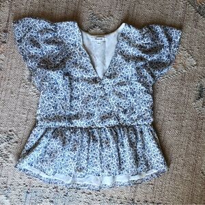 Madewell Blue Floral Top